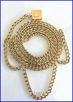 100% Auth. Chanel Vintage Perfume Bottle Charm 24K Gold Plated Chain Belt