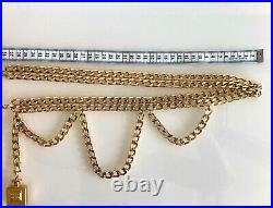 100% Auth. Chanel Vintage Perfume Bottle Charm 24K Gold Plated Chain Belt