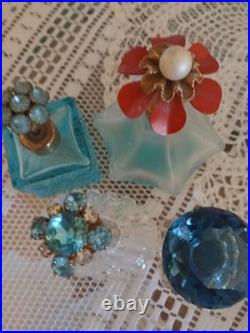 15 VTG /OLDER CRYSTAL JEWELED GLASS OTHER PERFUME BOTTLES Empty Super Deal