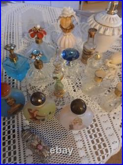 15 VTG /OLDER CRYSTAL JEWELED GLASS OTHER PERFUME BOTTLES Empty Super Deal