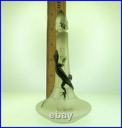 1912 Antique Lubin Paris Au Soleil Perfume Bottle With Lizard And Fly Nice