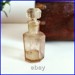 1920s Vintage 6 Perfume Bottles Handmade Rose Wood Box Brass Wire Work Complete