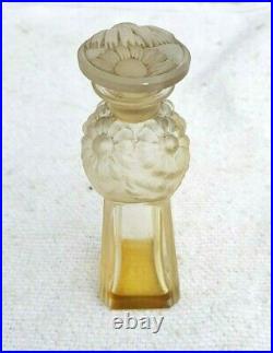 1920s Vintage Rare Baccarat Or R Lalique Floral Design Glass Perfume Bottle
