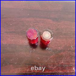 1930 Vintage Beautiful Crimson Red Glass Perfume Bottle Set of 2 Decorative G810