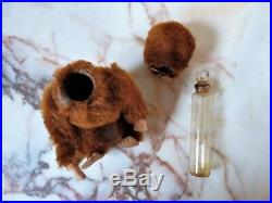 1930's Vintage Schuco Miniature Monkey Jointed Mohair Perfume Bottle