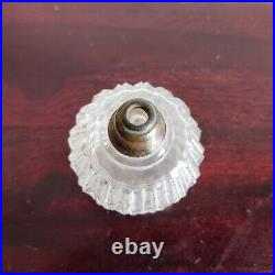1930s Vintage Embossed Glass Perfume Bottle Brass Cap Decorative Collectible