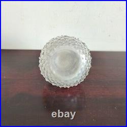 1930s Vintage Embossed Glass Perfume Bottle Brass Cap Decorative Collectible