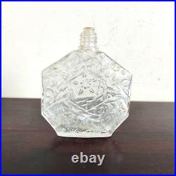 1930s Vintage Floral Pattern Glass Perfume Bottle Decorative Collectible GL45