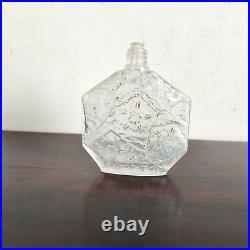 1930s Vintage Floral Pattern Glass Perfume Bottle Decorative Collectible GL45