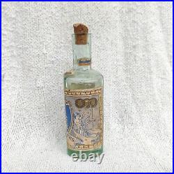 1930s Vintage Lotus Brand HA Perfumers Eau De Cologne Glass Bottle Advertising