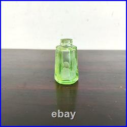 1930s Vintage Neon Green Cut Perfume Glass Bottle Decorative Collectible Rare