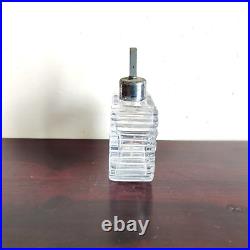 1930s Vintage Perfume Clear Cut Brass Cap Atomizer Glass Bottle Decorative
