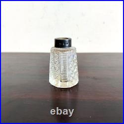 1930s Vintage Perfume Clear Cut Glass Bottle Brass Decorative Collectible G890