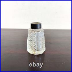 1930s Vintage Perfume Clear Cut Glass Bottle Brass Decorative Collectible Old