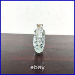 1930s Vintage Perfume Clear Cut Glass Bottle Decorative Old Collectible Rare