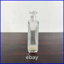 1930s Vintage Perfume Clear Cut Glass Bottle Glass Cap Decorative Collectible