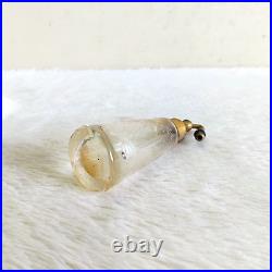 1930s Vintage Perfume Clear Glass Atomizer Bottle Brass Cap Old Decorative G65