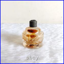 1930s Vintage Perfume Clear Glass Brass Cap Bottle Decorative Collectible GL440