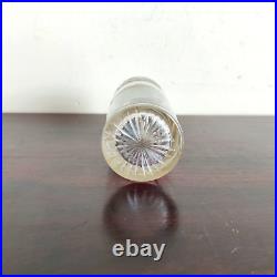 1930s Vintage Perfume Clear Glass Floral Pattern Silver Cap Atomizer Bottle G885