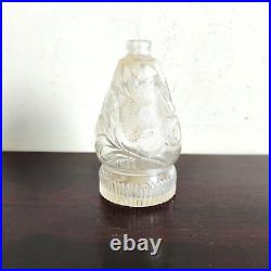 1930s Vintage Perfume Glass Floral Pattern Bottle Decorative Collectible