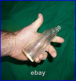 1931 Old Glass Bottle Gypsy Hand Cologne Perfume Depression Era Patent Heil Vtg