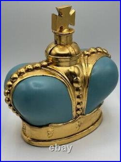 1940's Giant Vintage Blue Prince Matchabelli Moulded Glass Crown Scent Bottle