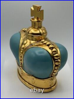 1940's Giant Vintage Blue Prince Matchabelli Moulded Glass Crown Scent Bottle