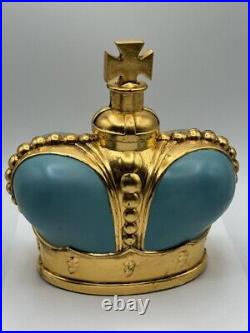 1940's Giant Vintage Blue Prince Matchabelli Moulded Glass Crown Scent Bottle