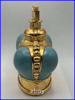 1940's Giant Vintage Blue Prince Matchabelli Moulded Glass Crown Scent Bottle