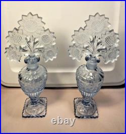 1940's Perfume Bottles Imperial Sunflower Vanity Set Light Blue Vintage