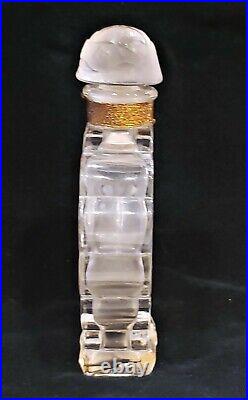 1940s Vintage Lalique Frosted Crystal Perfume Bottle Open Heart Coeur Joie
