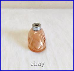 1940s Vintage Soft Peach Glass Perfume Bottle Decorative Collectible Props G512