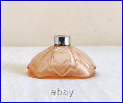 1940s Vintage Soft Peach Glass Perfume Bottle Decorative Collectible Props G512
