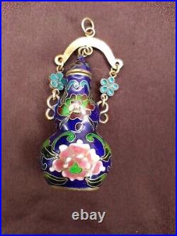 1970s Vintage chinese Cloisonne Perfume Bottle pendants Set Of 5
