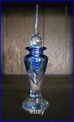 1999 Stuart Abelman Pulled Feather Art Glass Perfume Bottle-Signed & Dated