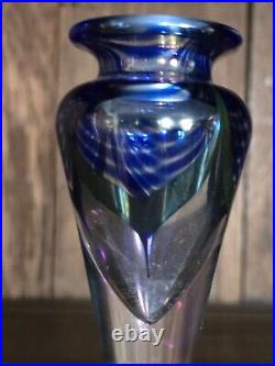 1999 Stuart Abelman Pulled Feather Art Glass Perfume Bottle-Signed & Dated