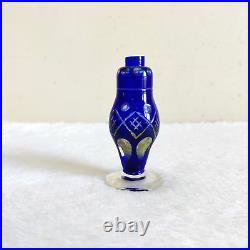 19c Vintage Original Venetian Glass Perfume Bottle Cobalt Blue Rare Collectible