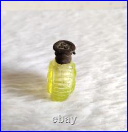 19c Vintage Victorian Neon Green Color Glass Perfume Bottle Collectible GL553