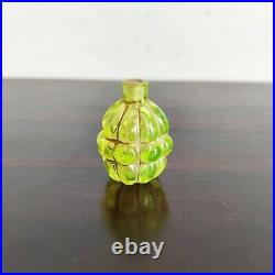 19c Vintage Victorian Neon Green Color Glass Perfume Bottle Old Rare Collectible