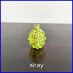 19c Vintage Victorian Neon Green Color Glass Perfume Bottle Old Rare Collectible