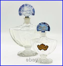 2 Pc Lot Vintage Guerlain Baccarat Shalimar Perfume Bottles Empty