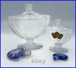 2 Pc Lot Vintage Guerlain Baccarat Shalimar Perfume Bottles Empty