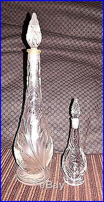 2 Sizes Vintage Cachet by Lucien Lelong Sculpted Perfume Bottles Frosted & Clear