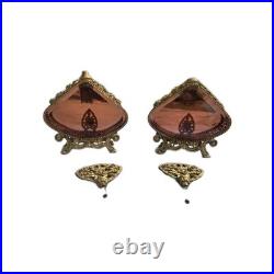 2 VTG Hollywood Regency Ornate Gold Ormolu Filigree Rose Perfume Bottles 10