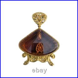 2 VTG Hollywood Regency Ornate Gold Ormolu Filigree Rose Perfume Bottles 10