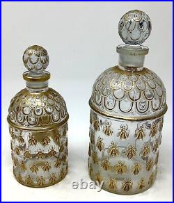 2 Vintage Bottles Eau de Cologne Impériale Guerlain (Empty) Gold Leaf Bees