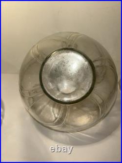 2 Vintage Clear Glass Perfume Apothecary Jars/Lids
