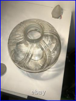 2 Vintage Clear Glass Perfume Apothecary Jars/Lids