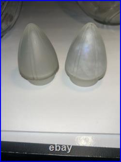 2 Vintage Clear Glass Perfume Apothecary Jars/Lids