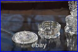 2 Vintage Glass Perfume Bottles with matching Jewelry Trinket Box, 1940's